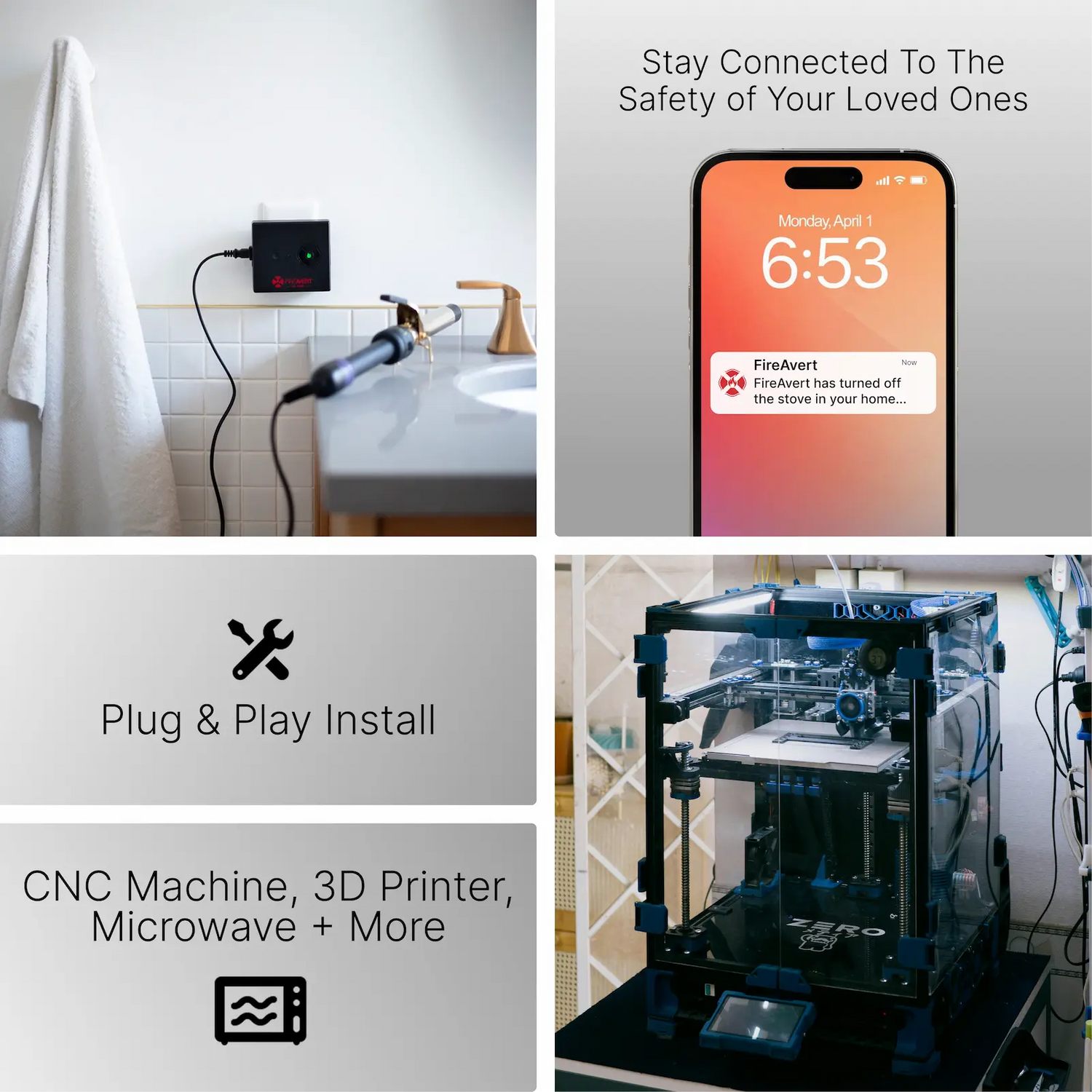 Prevent Fires from common appliances. Microwaves, CNC machines, 3D Printers. Stop fires today.