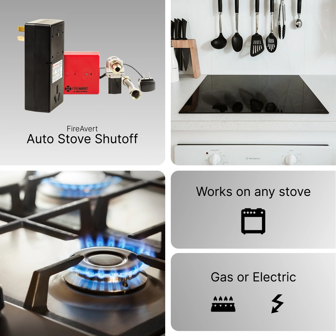FireAvert works with any stove, gas or electric